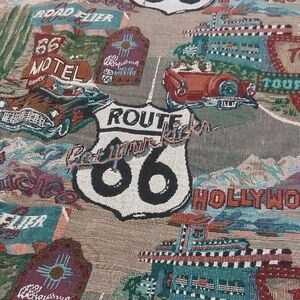 Route 66 Tapestry with Vintage Cars